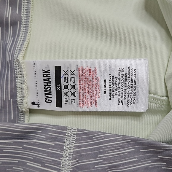 GYMSHARK Leggings  XL Grey Yellow Pre-owned  like new. - Picture 7 of 9